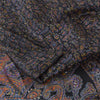 Sanskriti Vintage Sarees Indian Black Pure Silk Printed Sari 5yd Craft Fabric