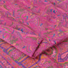 Sanskriti Vintage Sarees Indian Pink Pure Silk Print Sari 6yd Soft Craft Fabric