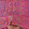 Sanskriti Vintage Sarees Indian Pink Pure Silk Print Sari 6yd Soft Craft Fabric