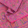 Sanskriti Vintage Sarees Indian Pink Pure Silk Print Sari 6yd Soft Craft Fabric