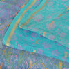 Sanskriti Vintage Sarees Blue Woven Printed Pure Silk Sari 5yd Craft Fabric