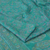 Sanskriti Vintage Sarees Indian Blue Pure Silk Printed Sari 5yd Craft Fabric