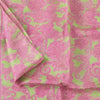 Sanskriti Vintage Sarees Pink/Green 100% Pure Silk Printed Sari 5yd Craft Fabric