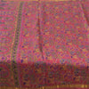 Sanskriti Vintage Sarees Pink Zari Border Pure Silk Print Sari 6yd Craft Fabric