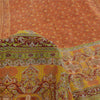 Sanskriti Vintage Sarees Indian Peach Pure Silk Printed Sari 5yd Craft Fabric