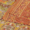 Sanskriti Vintage Sarees Indian Peach Pure Silk Printed Sari 5yd Craft Fabric