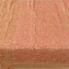 Sanskriti Vintage Sarees Light-Brown Pure Silk Printed Sari 5yd Craft Fabric