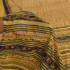 Sanskriti Vintage Sarees PaleYellow 100% Pure Silk Printed Sari 6yd Craft Fabric