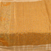 Sanskriti Vintage Sarees Yellow Indian Pure Silk Printed Sari 5yd Craft Fabric