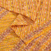 Sanskriti Vintage Sarees Yellow 100% Pure Silk Printed Sari 6 yard Craft Fabric