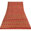 Sanskriti Vintage Sarees Red Indian Pure Silk Printed Sari 5yd Craft Fabric