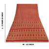 Sanskriti Vintage Sarees Red Indian Pure Silk Printed Sari 5yd Craft Fabric