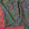 Sanskriti Vintage Sarees Green Indian Pure Silk Printed Sari Floral Craft Fabric