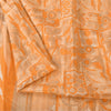 Sanskriti Vintage Sarees Orange Indian Pure Silk Printed Sari 6yd Craft Fabric