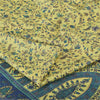 Sanskriti Vintage Sarees Green/Blue 100% Pure Silk Printed Sari 5yd Craft Fabric