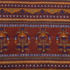 Sanskriti Vintage Sarees Blue/Orange Pure Silk Printed Sari 5yd Craft Fabric