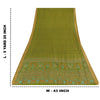 Sanskriti Vintage Sarees Green 100% Pure Silk Printed Sari 5yd Craft Fabric