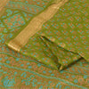 Sanskriti Vintage Sarees Green 100% Pure Silk Printed Sari 5yd Craft Fabric