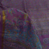 Sanskriti Vintage Sarees Purple Zari Border Pure Silk Print Sari 6ydCraft Fabric