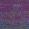 Sanskriti Vintage Sarees Purple Zari Border Pure Silk Print Sari 6ydCraft Fabric