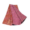 Sanskriti Vintage Sarees Pink Indian 100%Pure Silk Printed Sari 6yd Craft Fabric