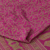 Sanskriti Vintage Sarees Dark Pink 100% Pure Silk Printed Sari 5yd Craft Fabric