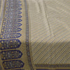 Sanskriti Vintage Sarees Ivory 100% Pure Silk Printed Sari 5yd Craft Fabric