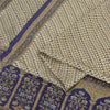 Sanskriti Vintage Sarees Ivory 100% Pure Silk Printed Sari 5yd Craft Fabric