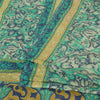 Sanskriti Vintage Sarees Green Indian Pure Silk Printed Sari 5yd Craft Fabric