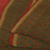 Sanskriti Vintage Sarees Red/Green 100% Pure Silk Printed Sari 5yd Craft Fabric