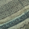 Sanskriti Vintage Sarees Gray From India Pure Silk Printed Sari 5yd Craft Fabric