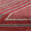 Sanskriti Vintage Sarees Red Indian Pure Silk Printed Sari 5yd Craft Fabric