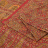 Sanskriti Vintage Sarees Red Indian 100% Pure Silk Printed Sari 6yd Craft Fabric