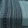 Sanskriti Vintage Sarees Blue From India Pure Silk Printed Sari 5yd Craft Fabric