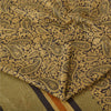 Sanskriti Vintage Sarees Green Indian Pure Silk Printed Sari 5yd Craft Fabric