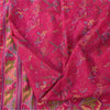 Sanskriti Vintage Sarees Hot Pink Indian Pure Silk Printed Sari 5yd Craft Fabric