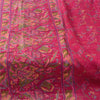 Sanskriti Vintage Sarees Hot Pink Indian Pure Silk Printed Sari 5yd Craft Fabric