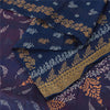 Sanskriti Vintage Sarees Orange/Blue Pure Silk Printed Sari 5yd Craft Fabric