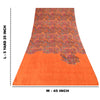 Sanskriti Vintage Sarees Orange 100% Pure Silk Printed Sari 5yd Craft Fabric