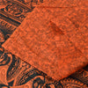 Sanskriti Vintage Sarees Orange Peacock Pure Silk Printed Sari 5yd Craft Fabric