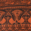 Sanskriti Vintage Sarees Orange Peacock Pure Silk Printed Sari 5yd Craft Fabric