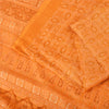 Sanskriti Vintage Sarees Indian Saffron Pure Silk Printed Sari 6yd Craft Fabric