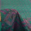 Sanskriti Vintage Sarees Green/Pink 100%Pure Silk Printed Sari 6yd Craft Fabric