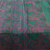 Sanskriti Vintage Sarees Green/Pink 100%Pure Silk Printed Sari 6yd Craft Fabric