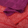 Sanskriti Vintage Sarees Purple/Red Bandhani Pure Silk Printed Sari Craft Fabric