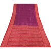 Sanskriti Vintage Sarees Purple/Red Bandhani Pure Silk Printed Sari Craft Fabric