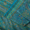 Sanskriti Vintage Sarees From India Blue Pure Silk Printed Sari 6yd Craft Fabric