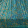 Sanskriti Vintage Sarees From India Blue Pure Silk Printed Sari 6yd Craft Fabric