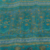 Sanskriti Vintage Sarees From India Blue Pure Silk Printed Sari 6yd Craft Fabric