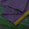 Sanskriti Vintage Sarees Purple Zari Border Pure Silk Printed Sari Craft Fabric